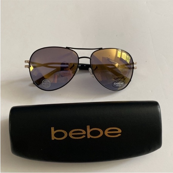 Bebe Sunglasses Double Bridge Aviator Swarovski Crystals Sunglasses New main image 5